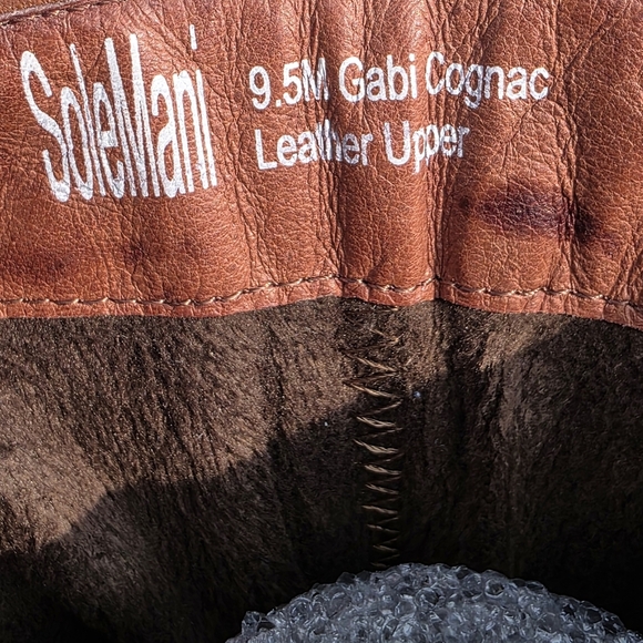 Sole Mani Women's Quilted Gabi Leather Boot In Cognac, Size 9.5M - Picture 3 of 16